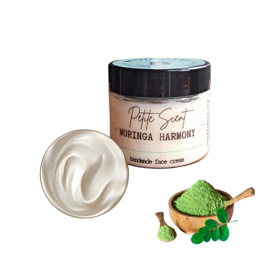 Petite Scent Moringa Harmony Face Cream Hydrating & Balancing Moisturizer with Moringa Jojoba Oil, Witch Hazel, Aloe Butter & Colloidal Oatmeal Soothes, Nourishes & Protects For All Skin Types