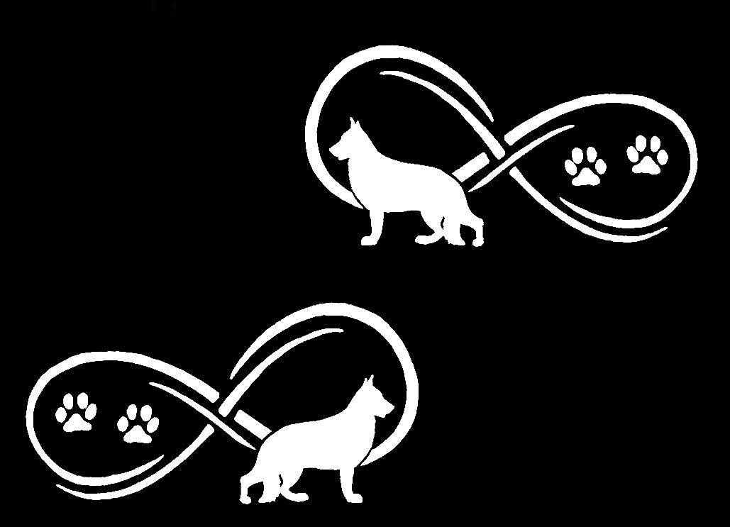 German Shepherd Dog Infinity Decal Sticker Set H1068