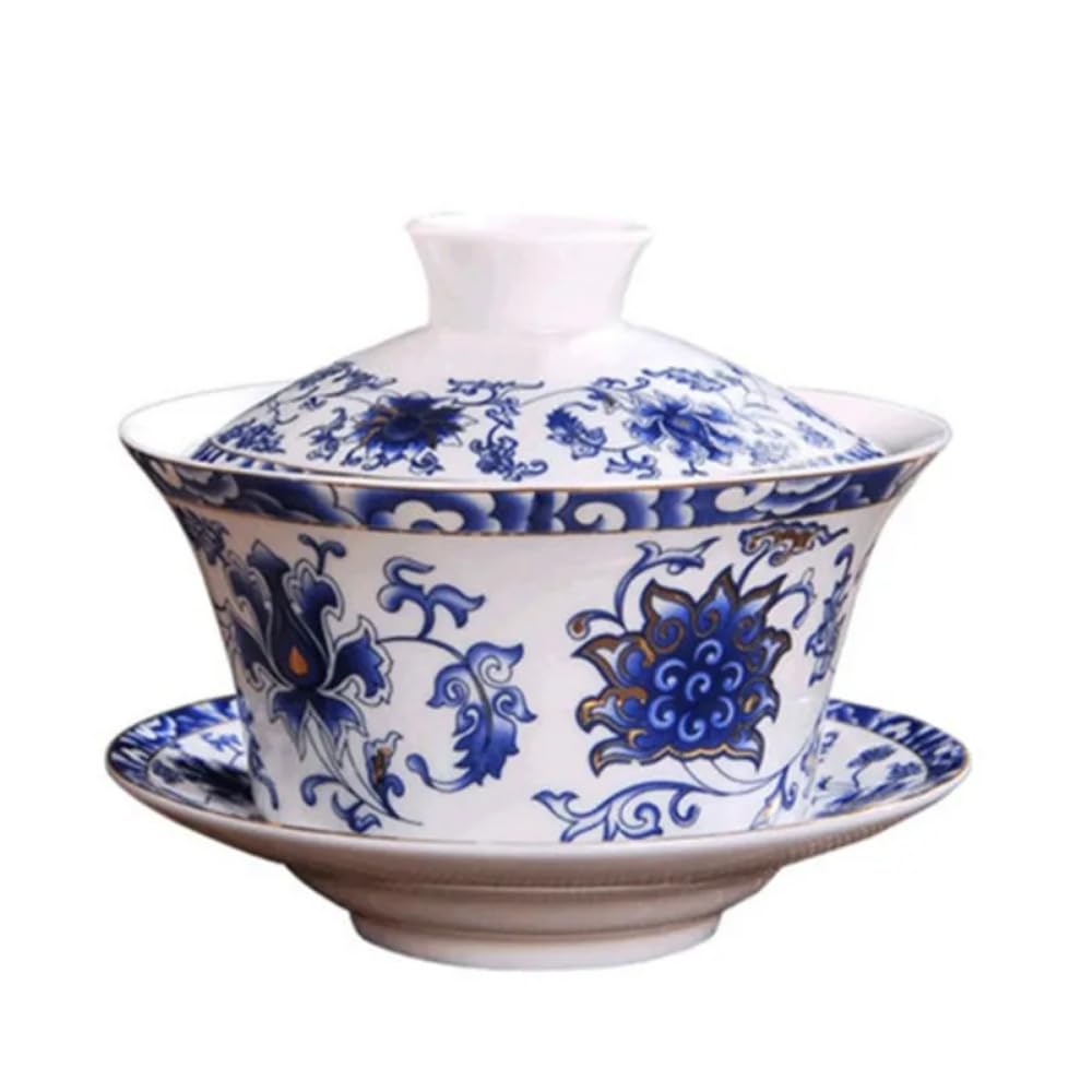 Bol à thé Jingdezhen en porcelaine blanche et bleue 200 ml, l'idée cadeau idéale