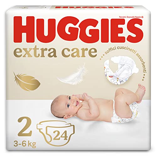 Huggies - Bebè Base - Pañales - Talla 2 (3-6 kg) - 24 pañales