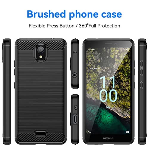 Evunnbc For Nokia C100 Case, Nokia C100 Phone Case Flexible Tpu Shock-Absorption Military Grade Drop Protection Slim Fit Phone Cover For Nokia C100 (Black) #TOP4
