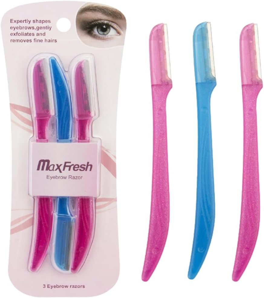Maxfresh Touch up Multipurpose Exfoliating Dermaplaning Tool, Eyebrow Razor, and Facial Razor with Precision Cover
