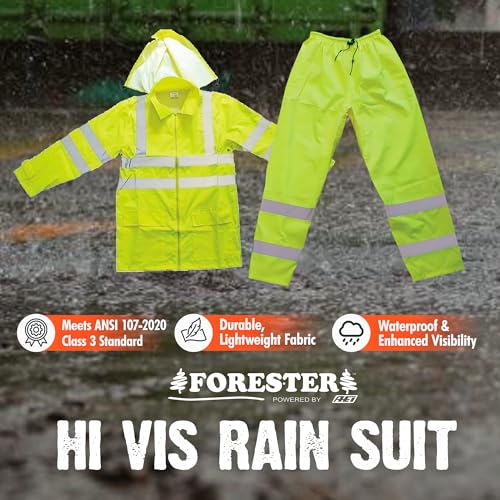 FORESTER Class Hi-Vis Rain Suit Waterproof Rain Jacket Pants