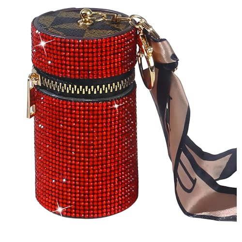 Llavero con diamantes de imitación brillantes, soporte de cuero...