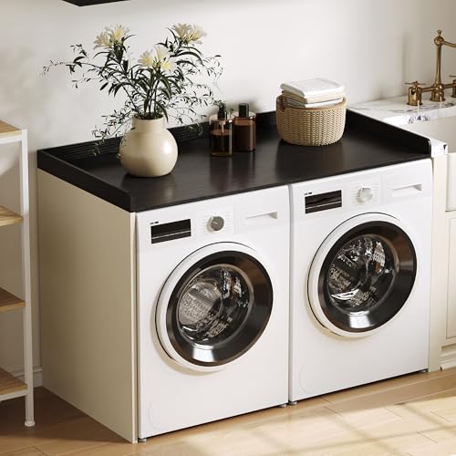 Image of ChooChoo Washer Dryer Countertop, 1-Tier | Laundry Room Topper, Spacious Storage, For Folding Clothes & Efficient Organization, Black