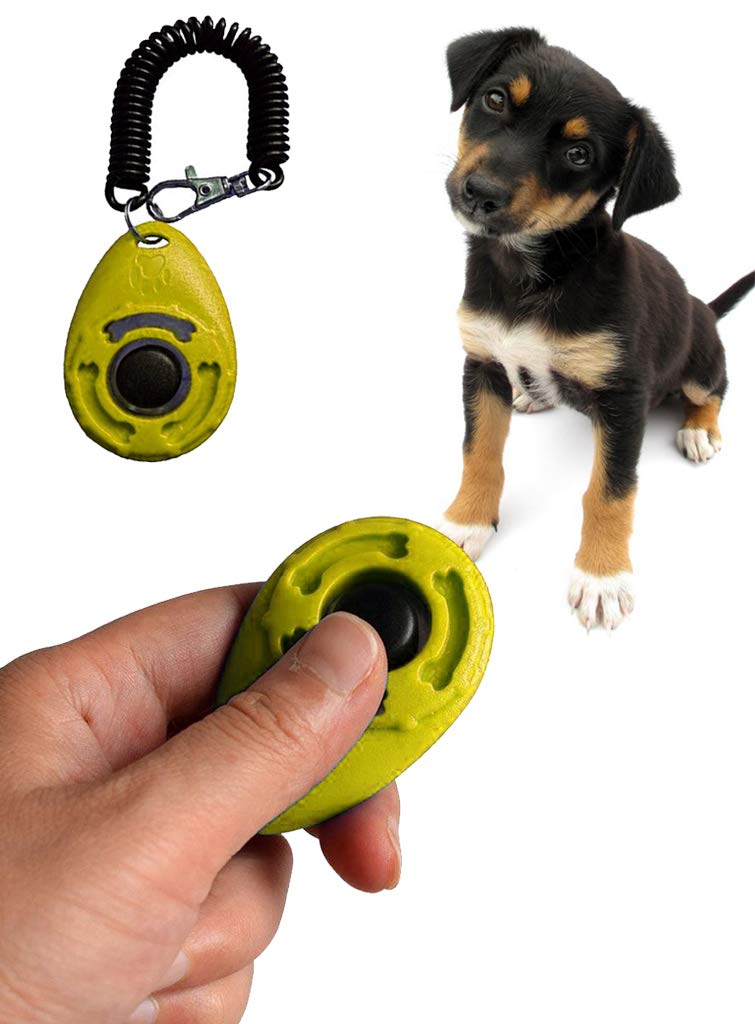 Sage Square Pet Training Clicker with Wrist Strap and Strap Hook for Dog/Cat/Kitten/Puppy/Bird (Yellow) (B07PM81S6R) Amazon Price History, Amazon Price Tracker