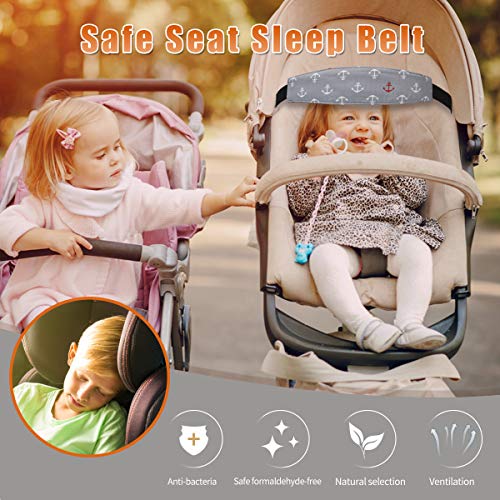Image of Baby Carseat Head Support,Car seat Straps Pillow Support Ban,Stroller Neck Relief Strap Headrest,Slumber Sling Sleep Positioner for Toddler Infants Child Children Kids(Gery Unicorn+Clouds)