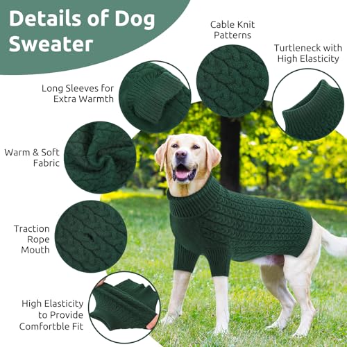 CITÉTOILE Knitted Pullover Dog Jumper, Turtleneck Dog Coat - Washable, Comfortable and Soft Winter Coat for Small to Large Dogs - Image 2