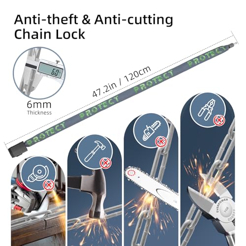 Image of Bike Chain Lock with Alarm E Scooter Lock Anti-Theft Alarm 110dB 4ft Security Heavy Duty with USB C Cable and 3 Keys for Bike /E Scooter /Motorcycle
