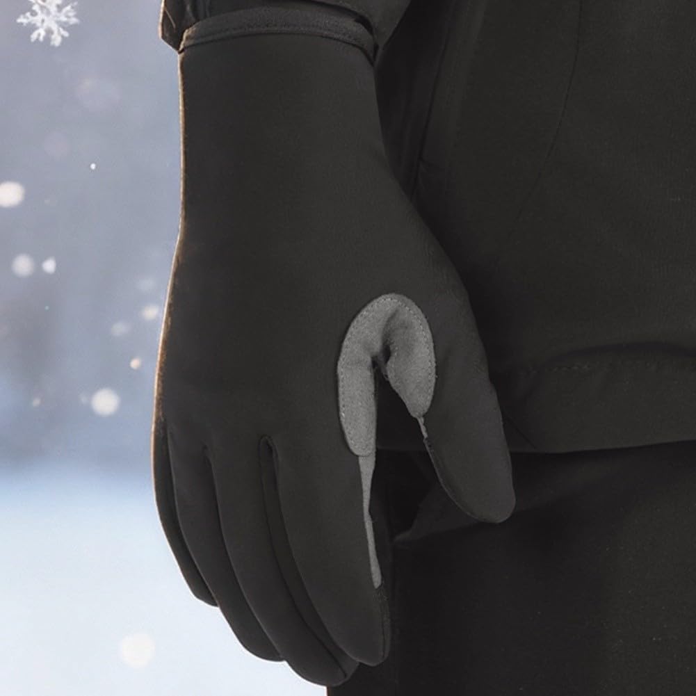 NexRen Guantes aislados de dedo completo para ciclismo de invierno, forro polar cálido, mejora de agarre de palma de silicona e índice y pulgar compatibles con pantalla táctil