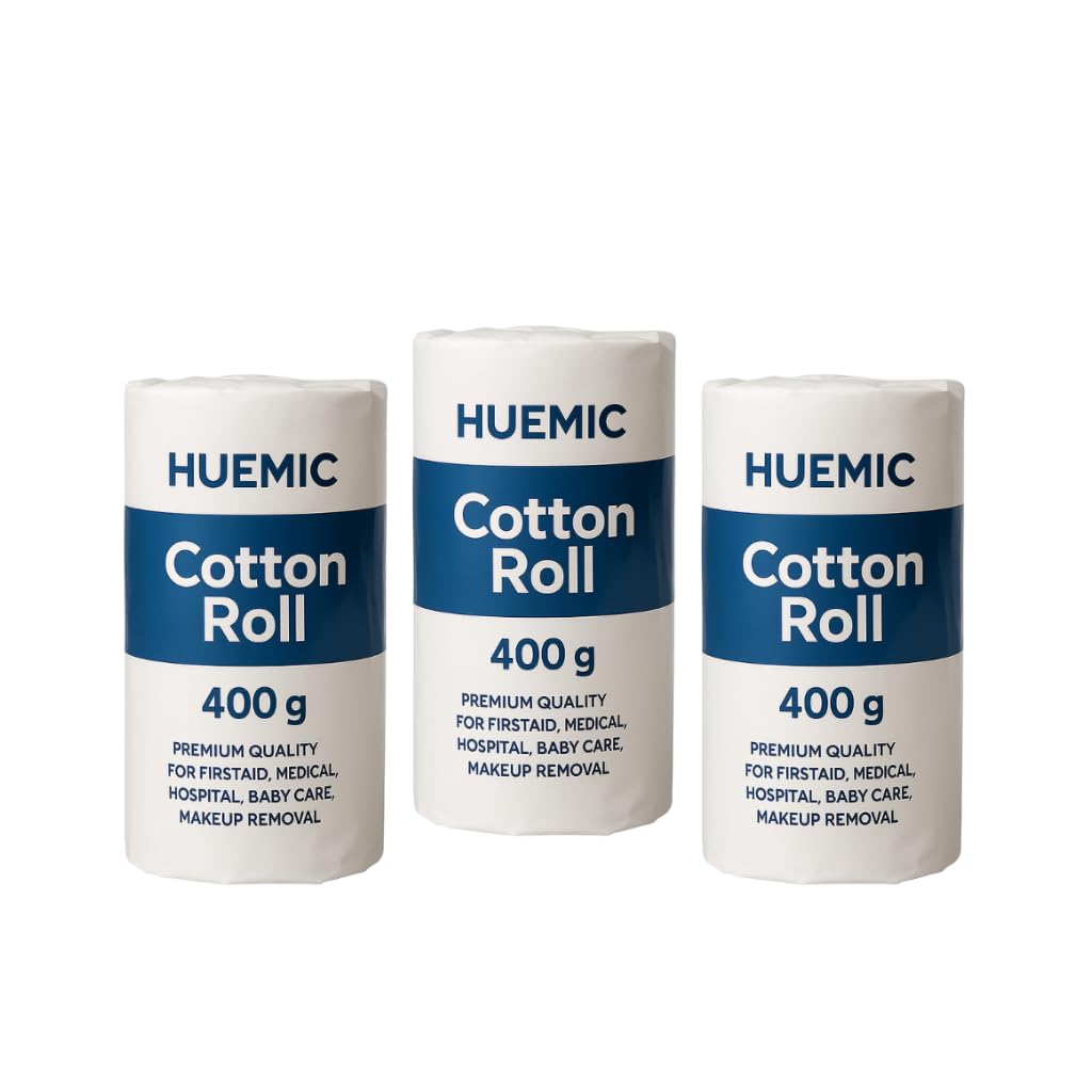 Huemic Pure Absorbent Cotton Roll for Baby Care | Cosmetic & Skincare Use | Soft Cotton for Cleaning Wound's | Art & Craft's | Medical Use (400gm) - Pack of 3-image-7