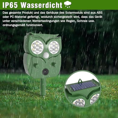 Katzenschreck Ultraschall 2 Stück, Katzenschreck für Garten, 5 Vertreibungsmodi, Wasserdicht IP65,zur Vertreibung von streunenden Katzen
