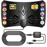 TV Antenna for Smart TV Indoor-Amplified HDTV Antenna with Magnetic Base, Long Range HD TV Antenna,Portable Digital TV Antenna for Local Channels, Support 4K 1080p Smart Television Antenna for TV