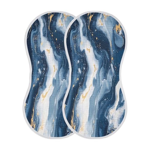 Marble Texture Burp Cloths Cotton Baby Washcloths,Large 22x11in Burping Cloth Absorbent and Soft for Newborn Baby Boys and Girls,2 Pack2
