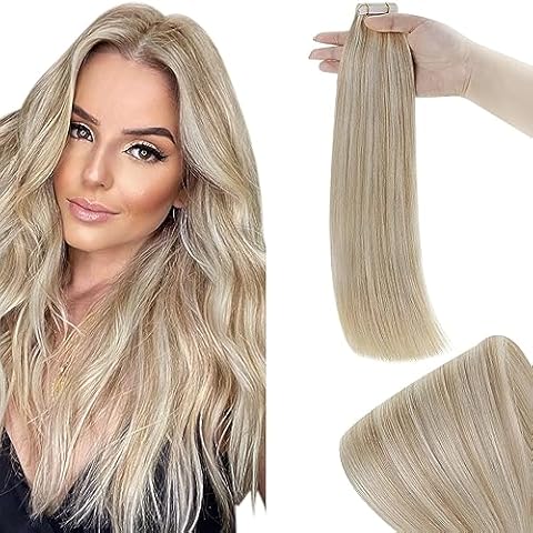 RUNATURE Tape in Human Hair Extensions with Highlights Cover