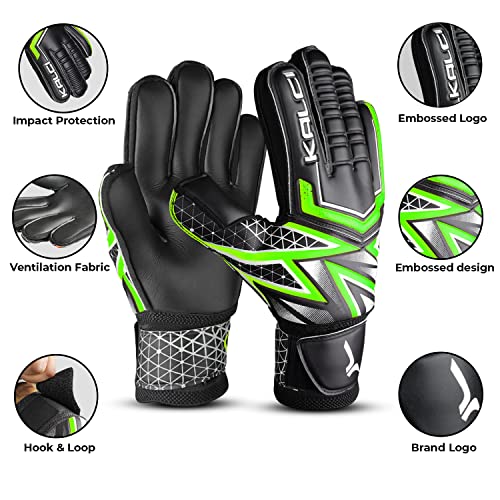 Kalci Soccer Goalie Gloves Youth/Adult for Ultimate Grip & Finger
