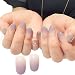 JINDIN 24 Sheet French Fake Nails for Women Decorated Full Cover False Acrylic Nail Tips Manicure Art Nude Purple