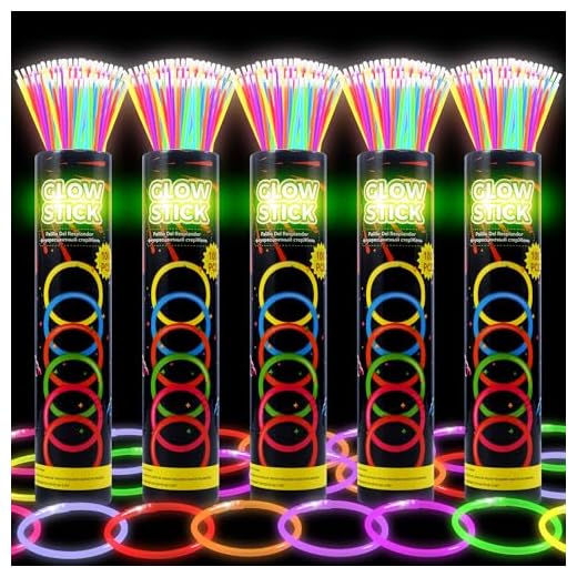 JSronms 500 Ultra Bright Glow sticks,8" Glow Sticks Bulk,Glow Sticks For Kids Bulk Party Pack,Glow in The Dark Party Supplies,Glowsticks Party Favors with Bracelets and Necklaces