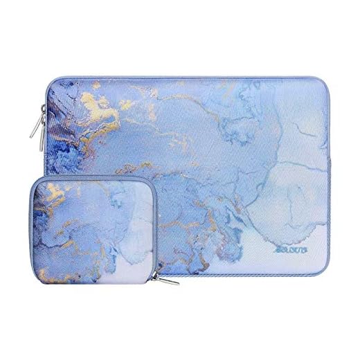 MOSISO Funda Portátil Compatible con MacBook Air/Pro, 13-13,3 Pulgadas Portátil, Compatible con MacBook Pro 14 2021 M1 Pro/M1 MAX A2442, Bolsa Blanda de Neopreno de Mármol Acuarela con Pequeño Caso