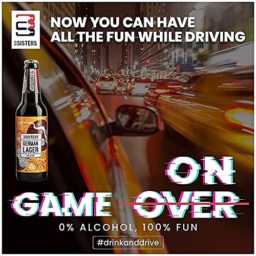 Image of 3Sisters Non Alcoholic Beer - German Lager Flavor - (Pack of 6 Bottles x 330ml each)