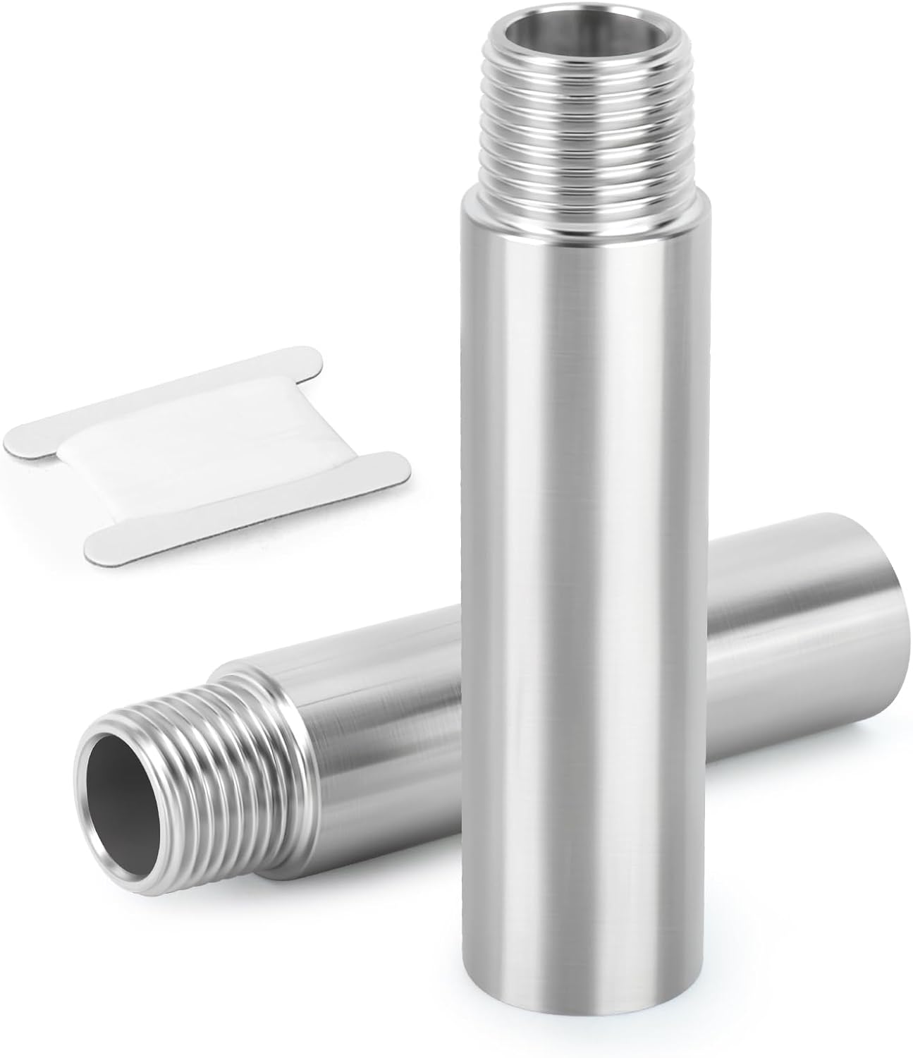 2PCS Stainless Pipe Fittings, 4" Length Nipple Cast Pipe, 1/2" NPT Male x 1/2" NPT Female double-ended tube for Air/Fuel/Water/Gas/Oi