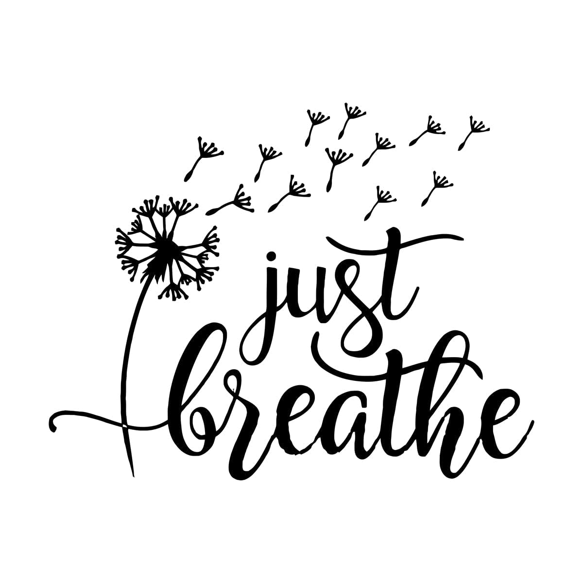 Lzhouting Wall Stickers 1906 Just Breathe Dandelion Home Wall Decor Decal Stickers Bedroom Living Room Wallpaper Small - 32X42cm