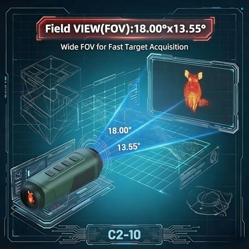 Image of C2 Thermal Imaging Monocular, 256x192 HD (12μm) Handheld Thermal Scope with 8X Zoom, Hot Spot Tracking, Video Recording, Portable Thermal Monocular for Hunting, Wildlife Observation, Outdoor​