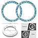 ToBeQueen 15 Pack Blue Bling Car Accessories Set for Women,Blue Bling Headrest Collars,Blue USB Car Charger,Blue Car Hooks,Blue Bling Car Coasters,Blue Bling Tire Caps,Blue Car Bling Rings(Blue)