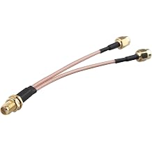 4G LTE Antenna Splitter Cable SMA Female to Dual SMA Male V-Shape Coaxial Cable 13.5cm/5.3inch for 4G LTE Wireless Router Hub Home Phone Router Gateway Modem MiFi Mobile Hotspot USB Adapter