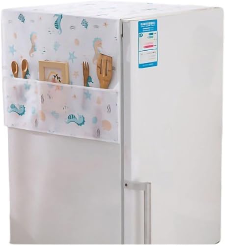 Cubierta a prueba de polvo para nevera, cubierta impermeable de PEVA para lavadora con bolsillos de almacenamiento, funda a prueba de polvo,