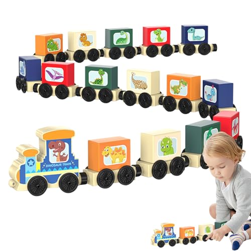 Train-jouet animaux en bois et circuit de voitures pour maternelle et préscolaire