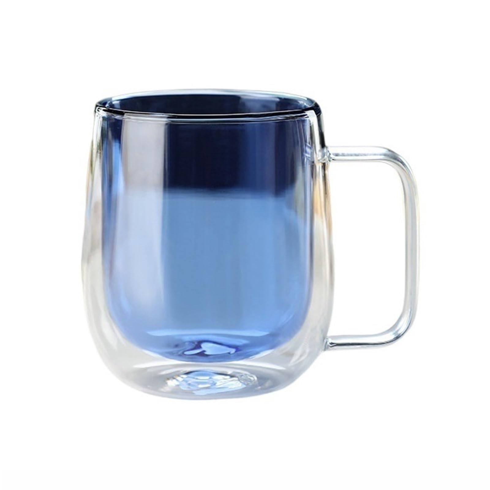 Copa de vidrio doble pared con asa evita quemaduras al tomar café latte y té