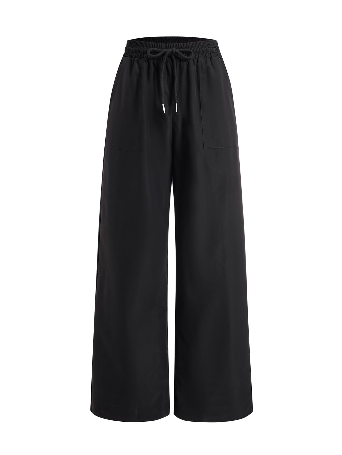 Womens Wide Leg Baggy Sweatpants Causal Drawstring Elastic Waist Trousers with Pockets
