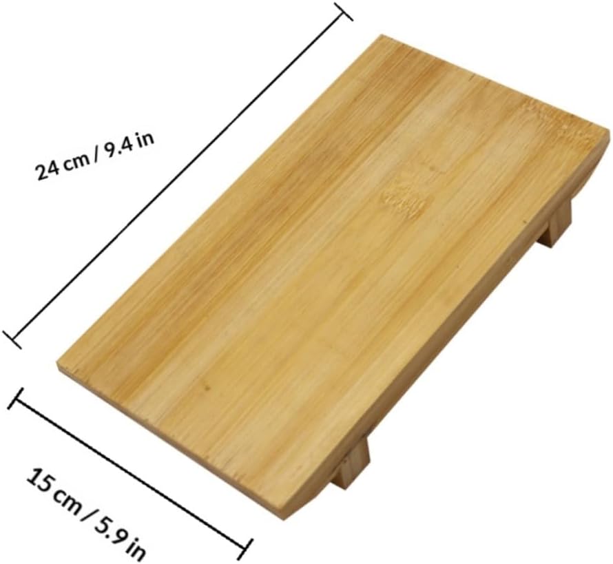Sushi Plate Medium Size Natural Color Japanese Sushi Serving Tray Decorative Snack Dessert Dish for Home Dining and Entertaining