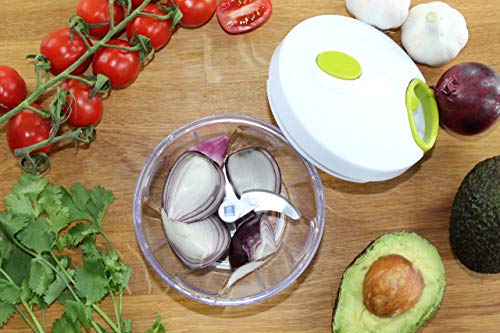 Processador Manual de Alimentos 3 Lâminas Puxe a Corda Para Fatiar Vegetais, Cebolas, Alho, Carne, N