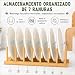 Imagen de Dexpally Lote de 4 Soportes para Platos de Madera