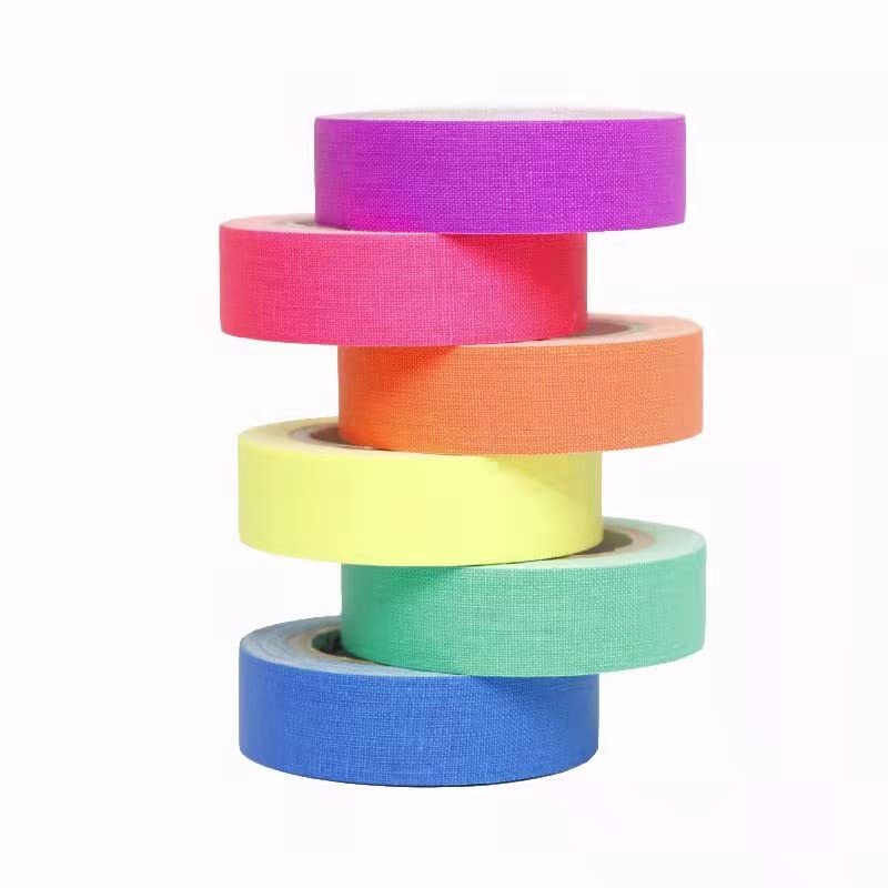 EJOYS 5-Pack Super Bright UV Blacklight Reactive Fluorescent/Neon Gaffer Tape Matte Finish