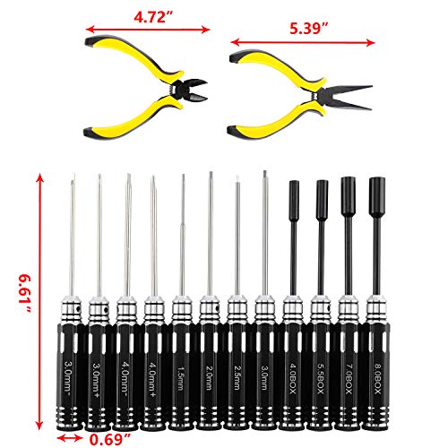 Hyddnice HY-GY-0010 18 In 1 Hex Allen Screwdriver Kit Rc Model Repair Tools Kit For Rc Car Boat Quadcopter Helicopter Multirotors Models thumb #4