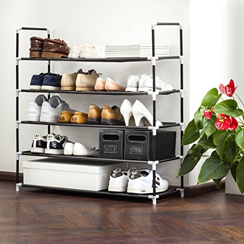 XXL schoenenrek 91 x 88 x 30 cm schoenenrek met 5 schappen voor 25 paar schoenen als schoenenkast en schoenstandaard… - Image 3