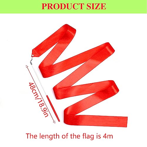 HREDZEO Dance Ribbons,4M Dance Streamer Rhythmic Gymnastics Ribbon Gym Dancing Streamers Gymnastics Dancing Ribbon Wands for Kids Adults Artistic Dancing Talent Shows - Image 2