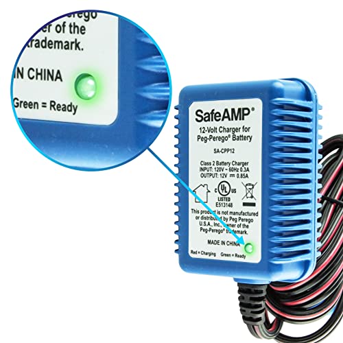 Safeamp 12 Volt Ul Listed Battery Charger Compatible With Peg Perego® 12V Battery For John Deere Ground Force Tractor, John Deere Gator Xuv Polaris Rzr 900 Powered Ride On Car #TOP2