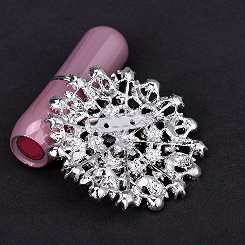 Weimanjewelry White Gold Plated Assorted Crystal Rhinestones Brooch Pins For Diy Wedding Bouquets Kit (Silver Large 6Pcs) #TOP5