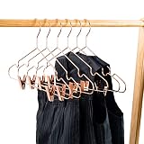Koobay 16.5" Adult Rose Gold Metal Wire Clips Clothes Hangers, 25 Pack, Shiny Wire Clips Coat Suit C