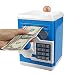 Suliper Baby Toy for Children Electronic Code Lock Piggy Banks Mini ATM Electronic Coin Bank Box for Kids Birthday Gift (Blue/White)