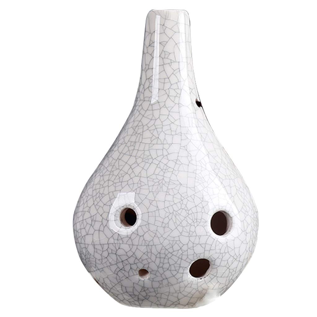 ocarina, Ocarina in terracotta contralto a 6 fori a forma di vaso creativo(White)