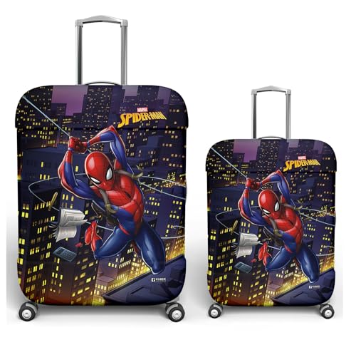 Image of Kuber Industries Marvel Spiderman Luggage Cover | Polyester Travel Suitcase Cover | Washable and Stretchable Suitcase Cover | 18-22 Inch-Small | 26-30 Inch-Large | Pack of 2 | Multicolor