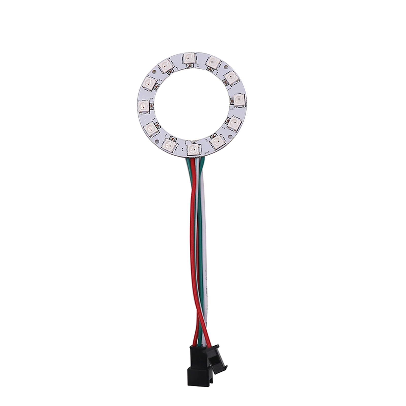 GQL 5V RGB LED Ring, WS2812 IC 5050 SMD Addressable Lights (12 Bits, White Board) — image 1
