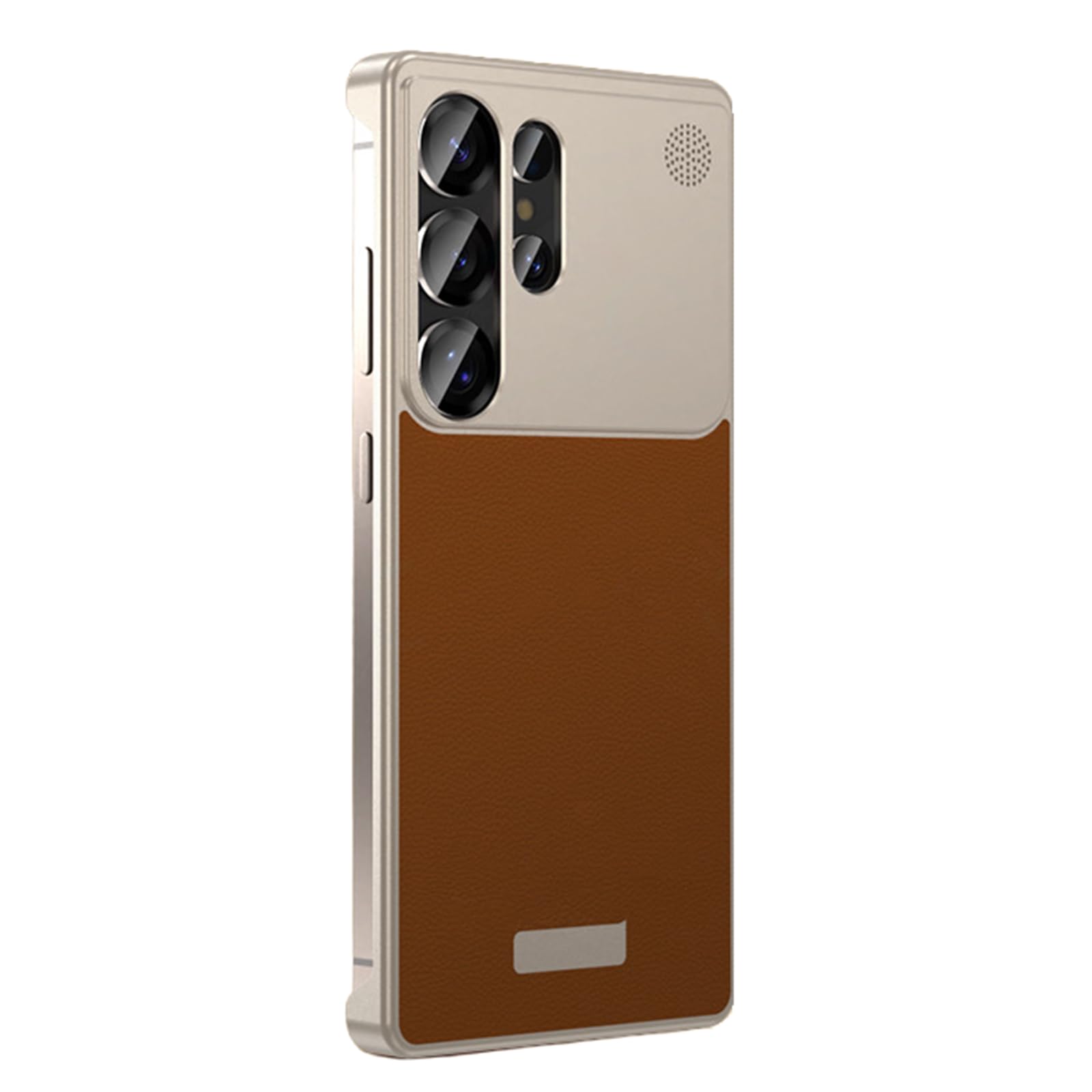 Coque Samsung S26 Ultra antichoc pour le quotidien, housse cuir marron mince à aromathérapie