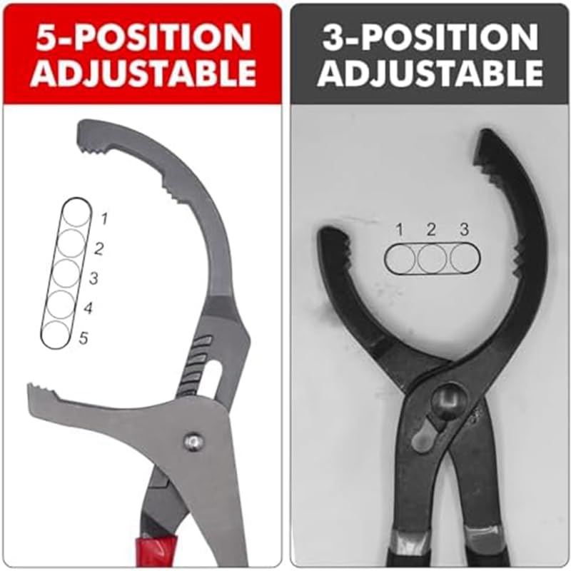 Barfeery 2 Piece Oil Filter Wrench Set,9In & 12In Oil Filter Pliers Oil Filter Removal Tools As Shown Metal for Most Cars,Trucks,Engine Filters - Image 3