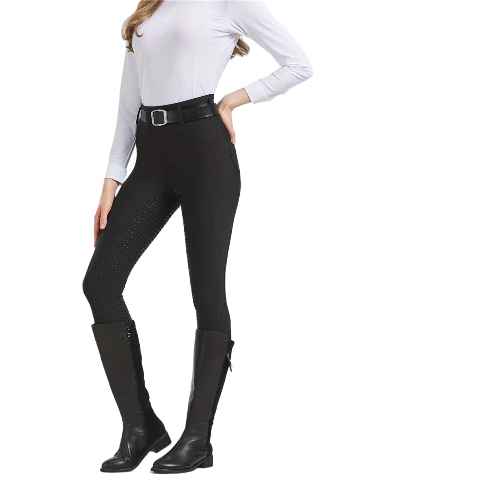 Pantalones de Montar Pantalones de equitación Cintura Alta for Mujer, Pantalones ecuestres Antideslizantes Silicona con Control Barriga, Ropa Ajustada Verano